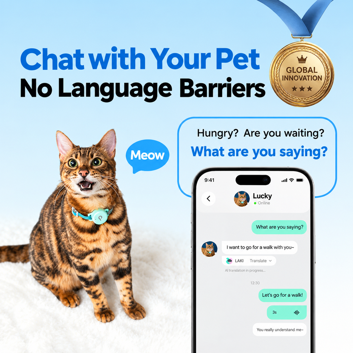 Pawkeyland Health Smart Collar for Cats